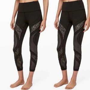 Lululemon Wunder Under High Rise 25" Lace Panel Leggings